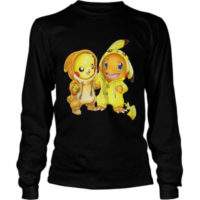 Longsleeve Tee Pikachu and Pikachu Charmander pokemon shirt