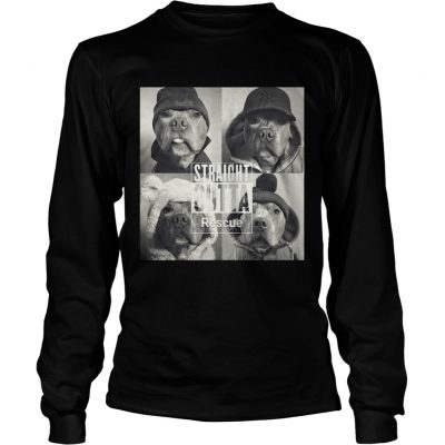 Longsleeve Tee Straight Outta Rescue Pitbull Shirt