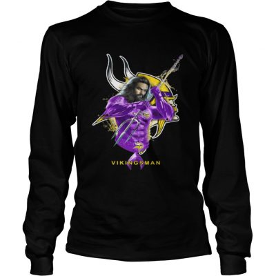 Longsleeve Tee Vikingsman Aquaman And Vikings Football Team TShirt