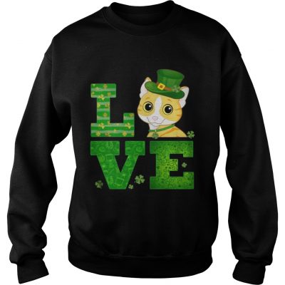 Sweatshirt Love Cat St Patricks Day Green Shamrock TShirt