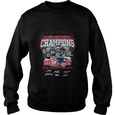 Sweatshirt New England Patriots 2019 Afc Division Champions With Signature Shirt