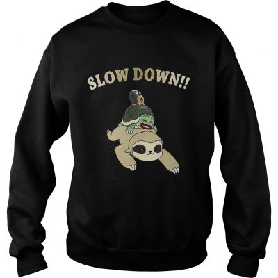 Sweatshirt Sloth Turtle and Snail slow down shirt