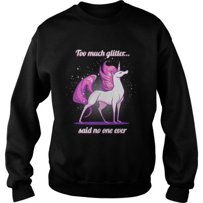 Sweatshirt Unicorn Too much glitter said no one ever shirt