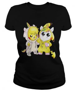 ladies Tee Baby Pikachu and unicorn shirt