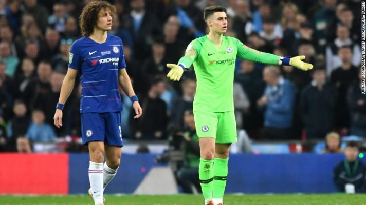  during the Carabao Cup Final between Chelsea and Manchester City at Wembley Stadium on February 24, 2019 in London, England.