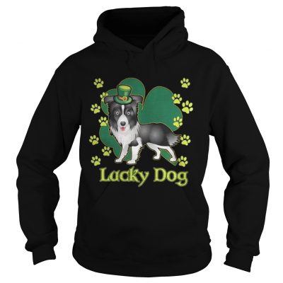 Hoodie Lucky Dog Siberian Husky Shamrock St Patricks Day Shirt