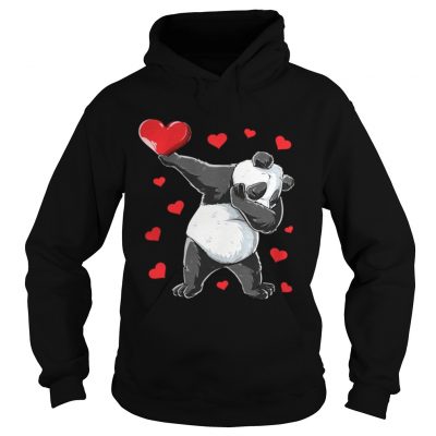 Hooodie Dabbing Panda Heart Valentines Day Bear Shirt