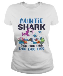 Ladies Tee Auntie shark doo doo doo shirt