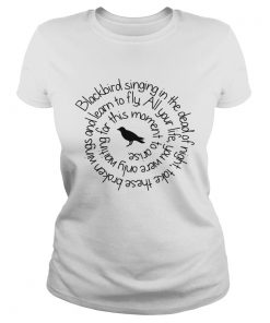 Ladies Tee Blackbird singing in the dead of night shirt