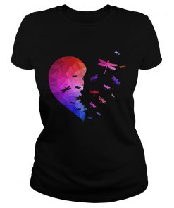 Ladies Tee Dragonfly flying heart shirt