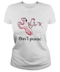 Ladies Tee Flamingo dont panic shirt