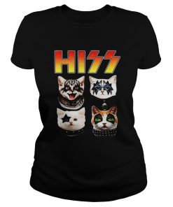 Ladies Tee Hiss Cats Kittens Kiss rock shirt