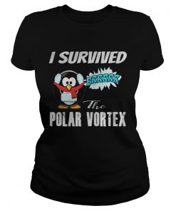 Ladies Tee I Survived The Polar Vortex Funny Penguin Shirt