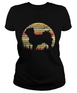 Ladies Tee Long Coat Chihuahua Retro 70s Vintage Dog Lover Shirt