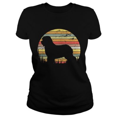 Ladies Tee Old English Sheepdog Dog Retro 70s Vintage Dog Shirt