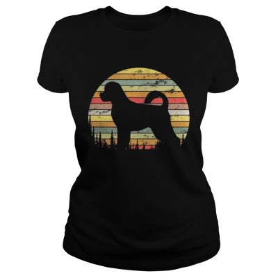 Ladies Tee Portuguese Water Dog Retro 70s Vintage Dog Lover Shirt