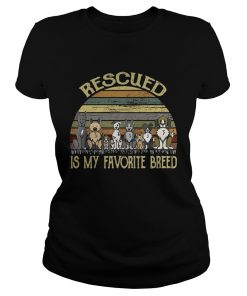 Ladies Tee Rescued is my favorite breed dog vintage shirt