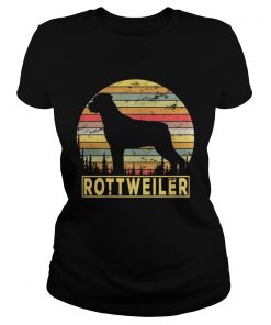 Ladies Tee Rottweiler Retro 70s Vintage Dog Lover Shirt