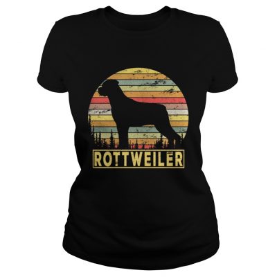 Ladies Tee Rottweiler Retro 70s Vintage Dog Lover Shirt