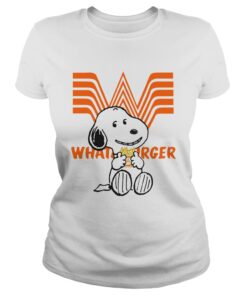 Ladies Tee Snoopy eating Whataburger shirt