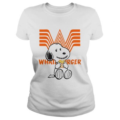 Ladies Tee Snoopy eating Whataburger shirt