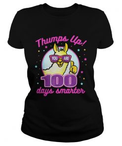 Ladies Tee Thumps Up 100 Days Smarter Llama Shirt