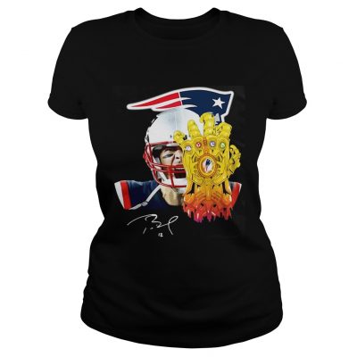 Ladies Tee Tom Brady 12 New England Patriots Thanos Shirt