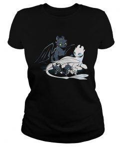 Ladies Tee Toothless Light Fury and Night Lights in the Hidden World shirt