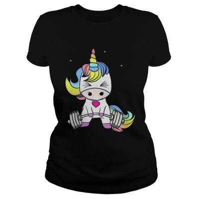 Ladies Tee Unicorn weight lifting the struggle is real shirt