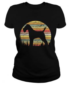 Ladies Tee Wire Hair Fox Terrier Dog Retro 70s Vintage Dog Shirt