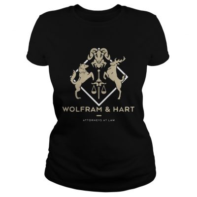 Ladies Tee Wolfram and Hart Attorneys at law shirt