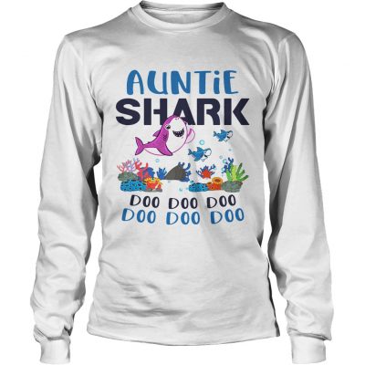 Longsleeve Tee Auntie shark doo doo doo shirt