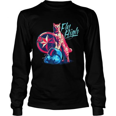 Longsleeve Tee Fly High Captain Marvel Cat Shirt