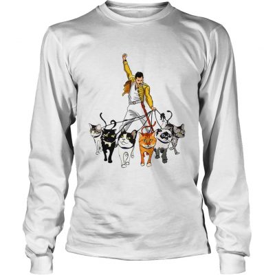 Longsleeve Tee Freddie Mercury and his cats shirt