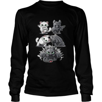 Longsleeve Tee How to Train Your Dragon cat fusion bat Toothless shirt