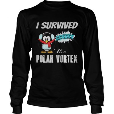 Longsleeve Tee I Survived The Polar Vortex Funny Penguin Shirt