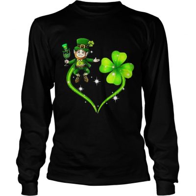 Longsleeve Tee Leprechaun four leaf clover shirt