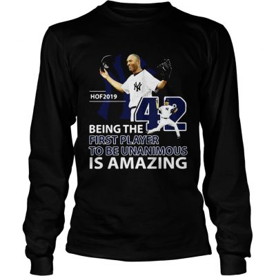 Longsleeve Tee Mariano Rivera Hof 2019 Being the first player to be unanimous shirt