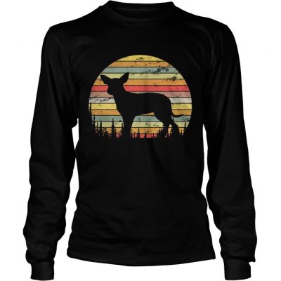 Longsleeve Tee Mexican Hairless Dog Retro 70s Vintage Dog Shirt