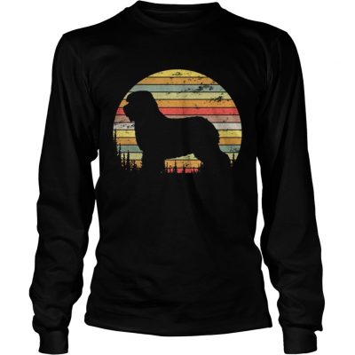 Longsleeve Tee Old English Sheepdog Dog Retro 70s Vintage Dog Shirt