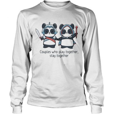 Longsleeve Tee Panda couples who play together stay together shirt