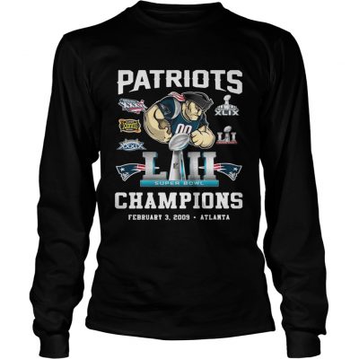 Longsleeve Tee Patriots Liii Champions February 3 2009 Atlanta shirt