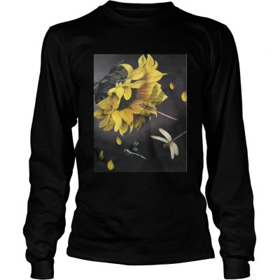 Longsleeve Tee Sunflower and dragonfly T-Shirt