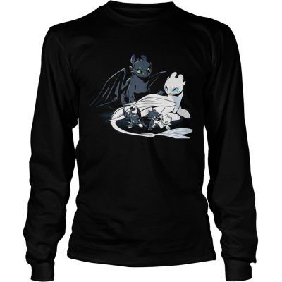 Longsleeve Tee Toothless Light Fury and Night Lights in the Hidden World shirt