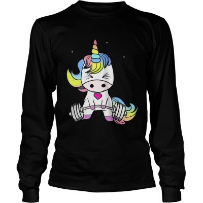 Longsleeve Tee Unicorn weight lifting the struggle is real shirt