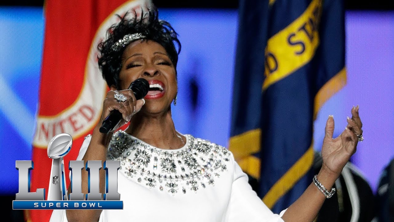 Super Bowl LIII Watch Gladys Knight Belt Soulful Rendition of National Anthem