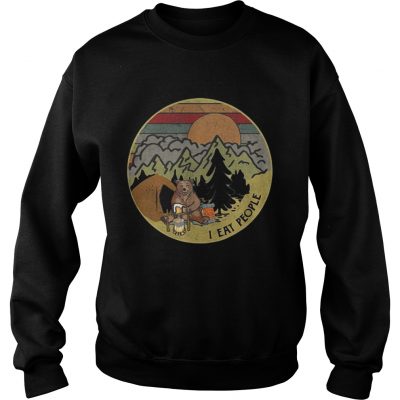 Sweatshirt Bear camping I eat people sunset retro shirt