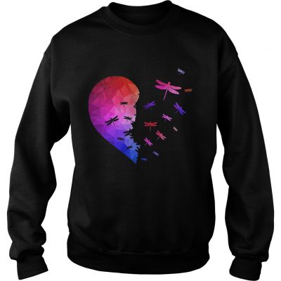 Sweatshirt Dragonfly flying heart shirt