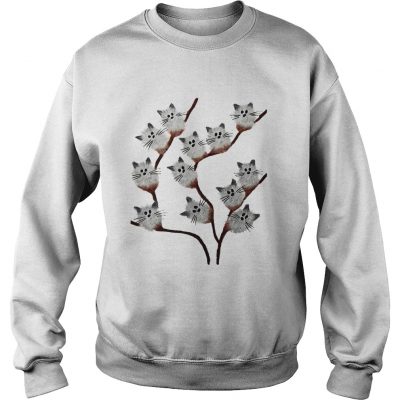 Sweatshirt Kitten cats pussy willow flowers shirt