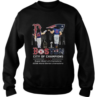 Sweatshirt Songoku and Vegeta Tom Brady and David Ortiz Boston City of Champions Super Bowl Shirt